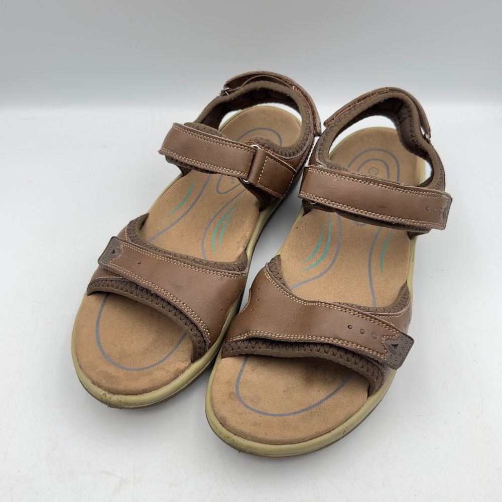 Orthofeet Sandals Brown Leather Orthopedic Adjustable Straps Women's Size 11 B